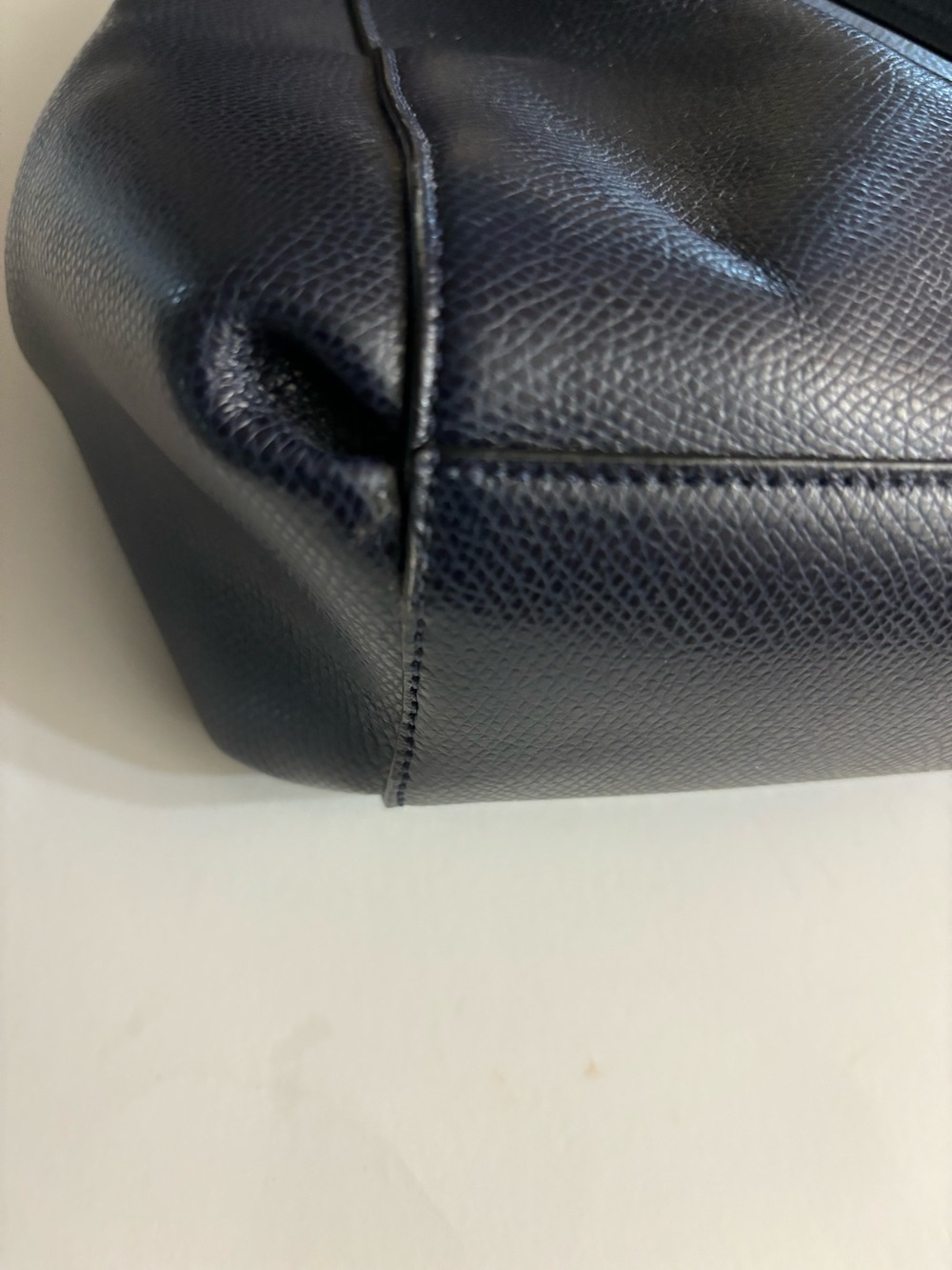Coach Outlet Navy Leather Shoulder Bag with Gold Hardware - Picture 7 of 13